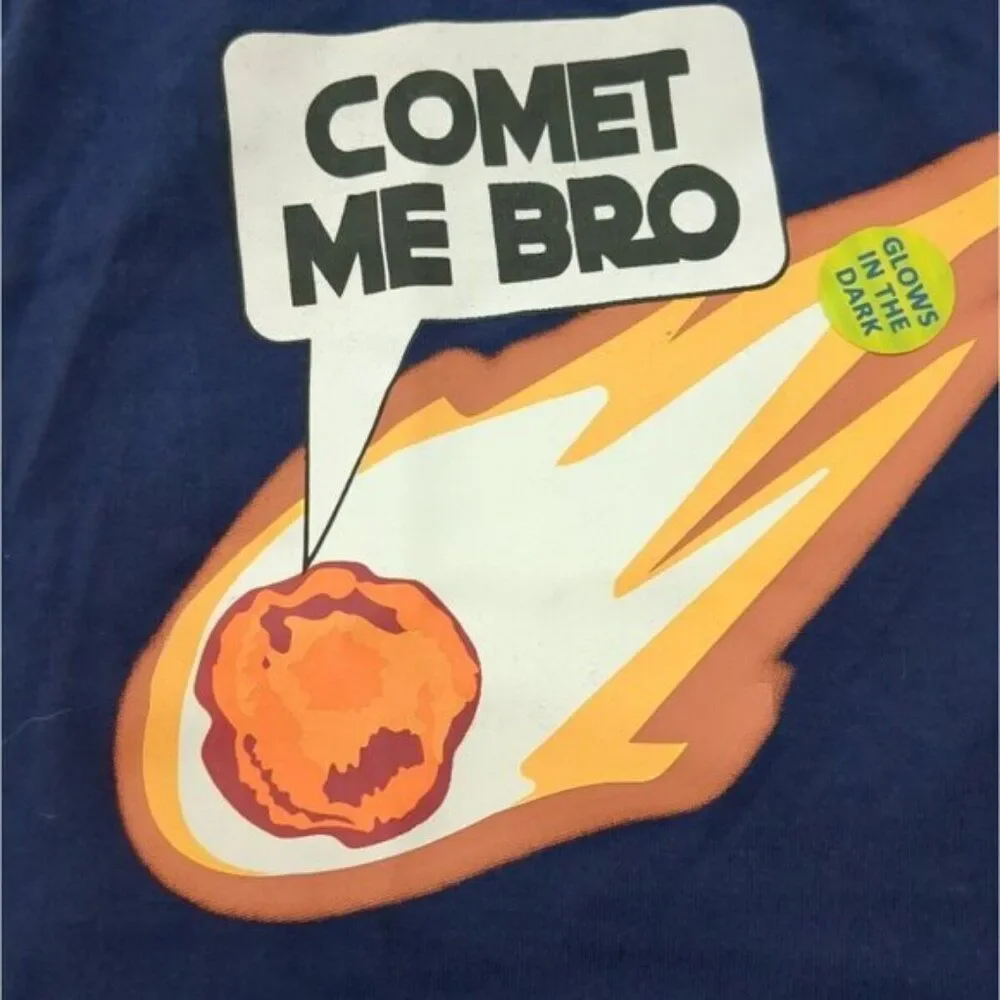 Galaxy Glow-in-the-dark Comet Me Bro Dog Tee Large Top Paw